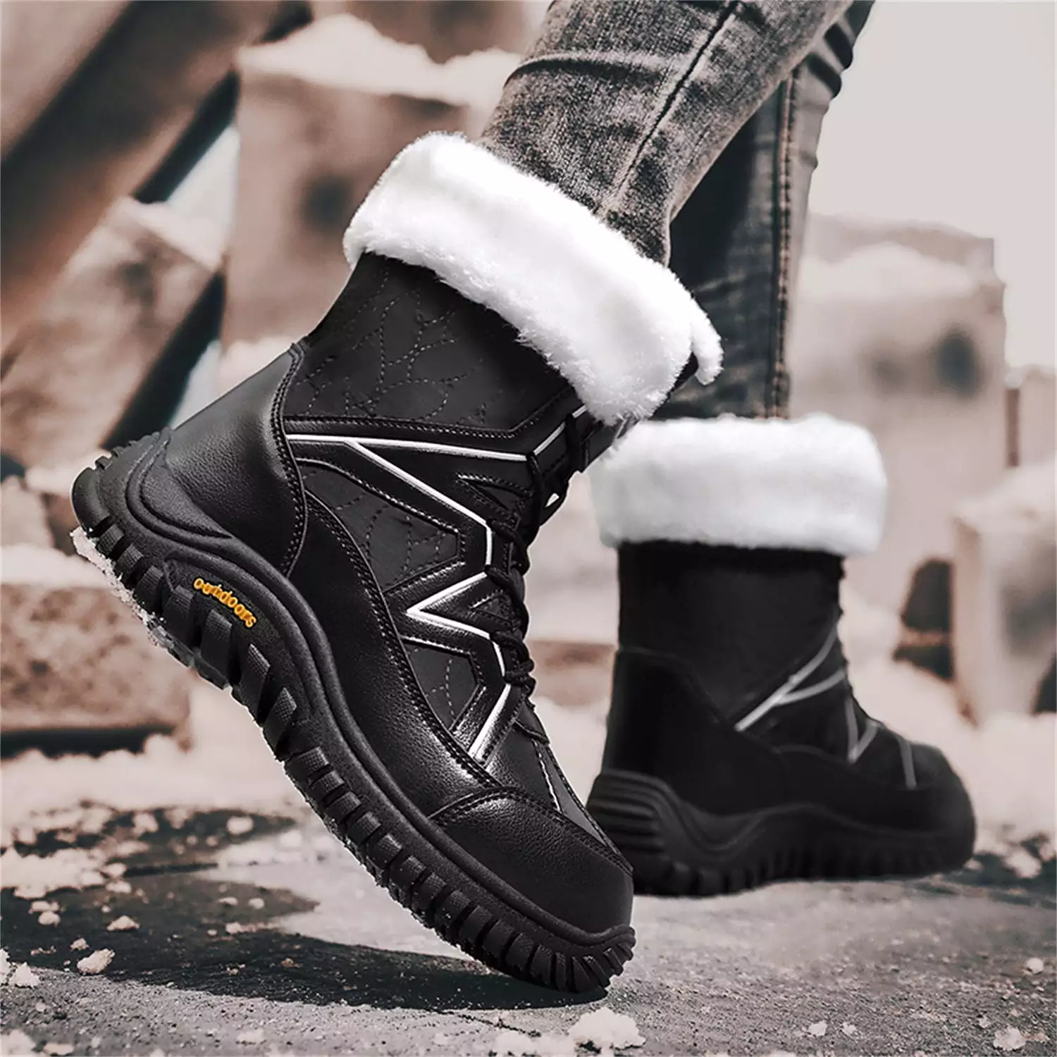 Women's Cold Weather Snow Boots Winter Walking Shoes Cotton Outdoor Booties