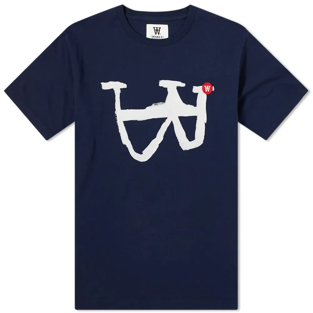 Wood Wood AA Print Ace T-ShirtNavy