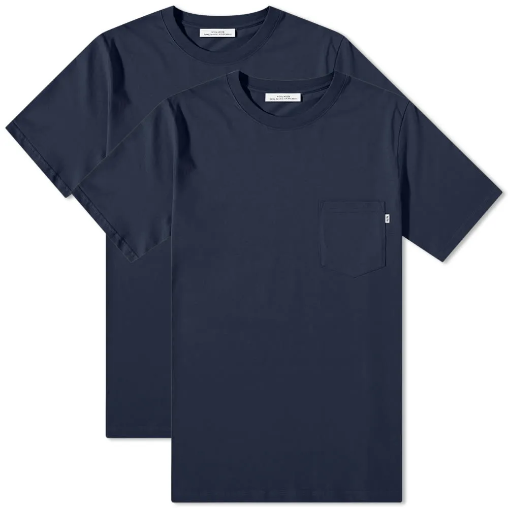 Wood Wood Allan Crew T-Shirt - 2 PackNavy