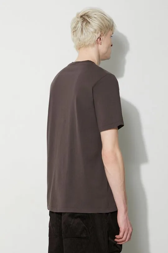 Wood Wood cotton t-shirt Bobby Double Logo men’s brown color 12345701.2512