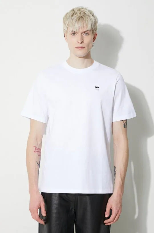 Wood Wood cotton t-shirt Bobby Double Logo men’s white color 12345701.2512