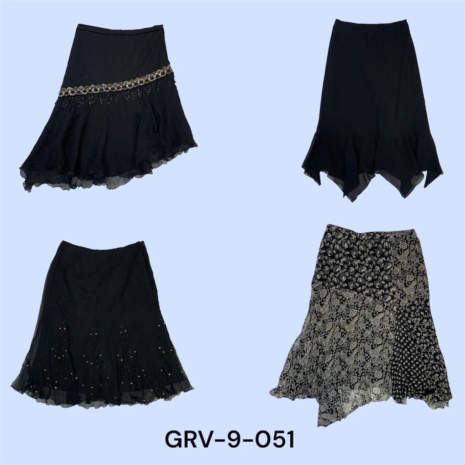 Y2K Black & White Poly Skirt – Elegant and Trendy Essential(grv-9-051)