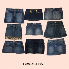 Y2K Fashion – Iconic Denim Mini Skirt for a Retro Look(grv-9-035)