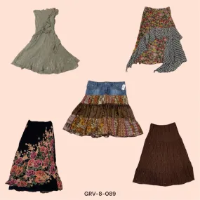 Y2K Poly Skirt – Trendy Mixed Pattern Design(GRV-8-089)