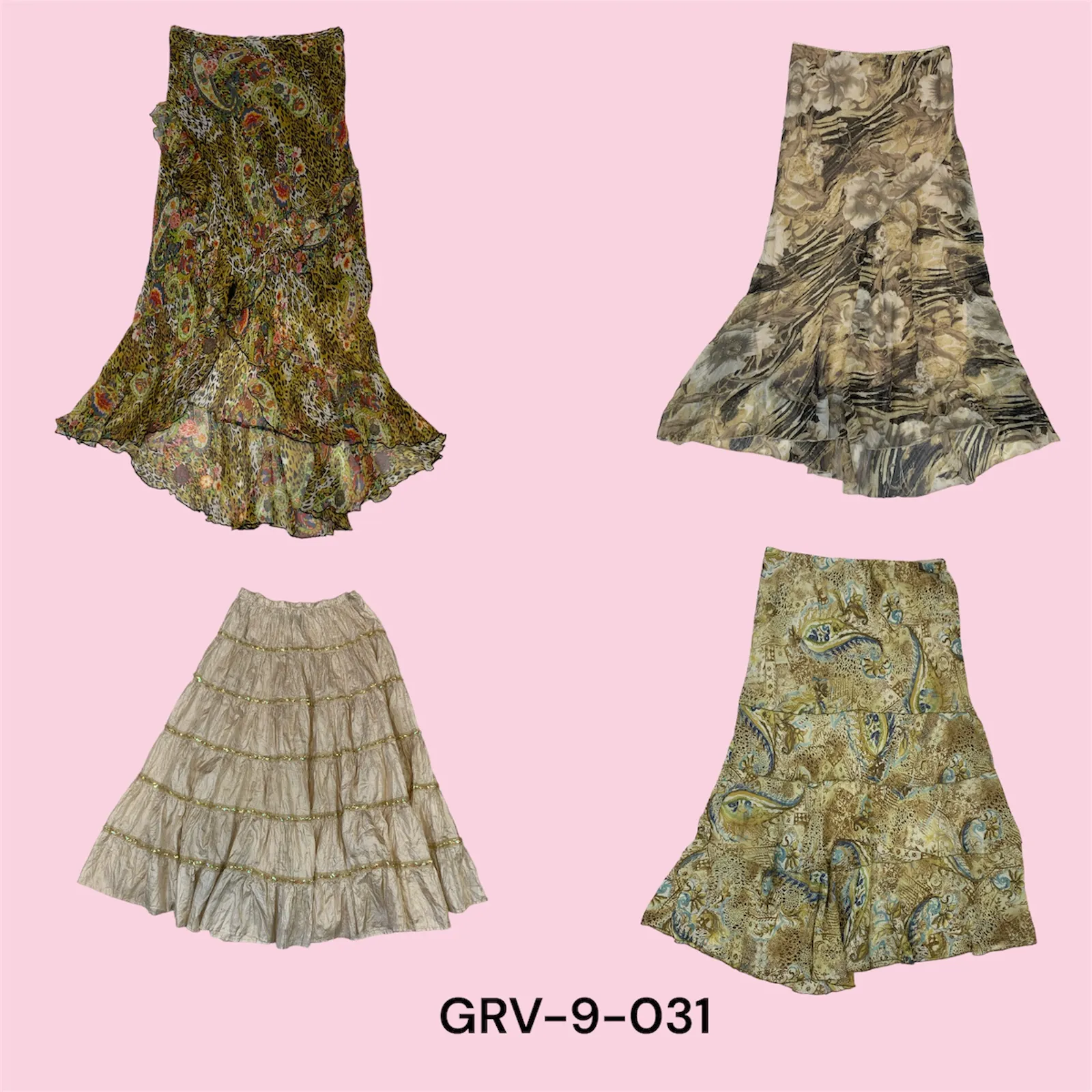 Y2k retro Poly Skirt – Earthy Colors for a Trendy Throwback(grv-9-031)