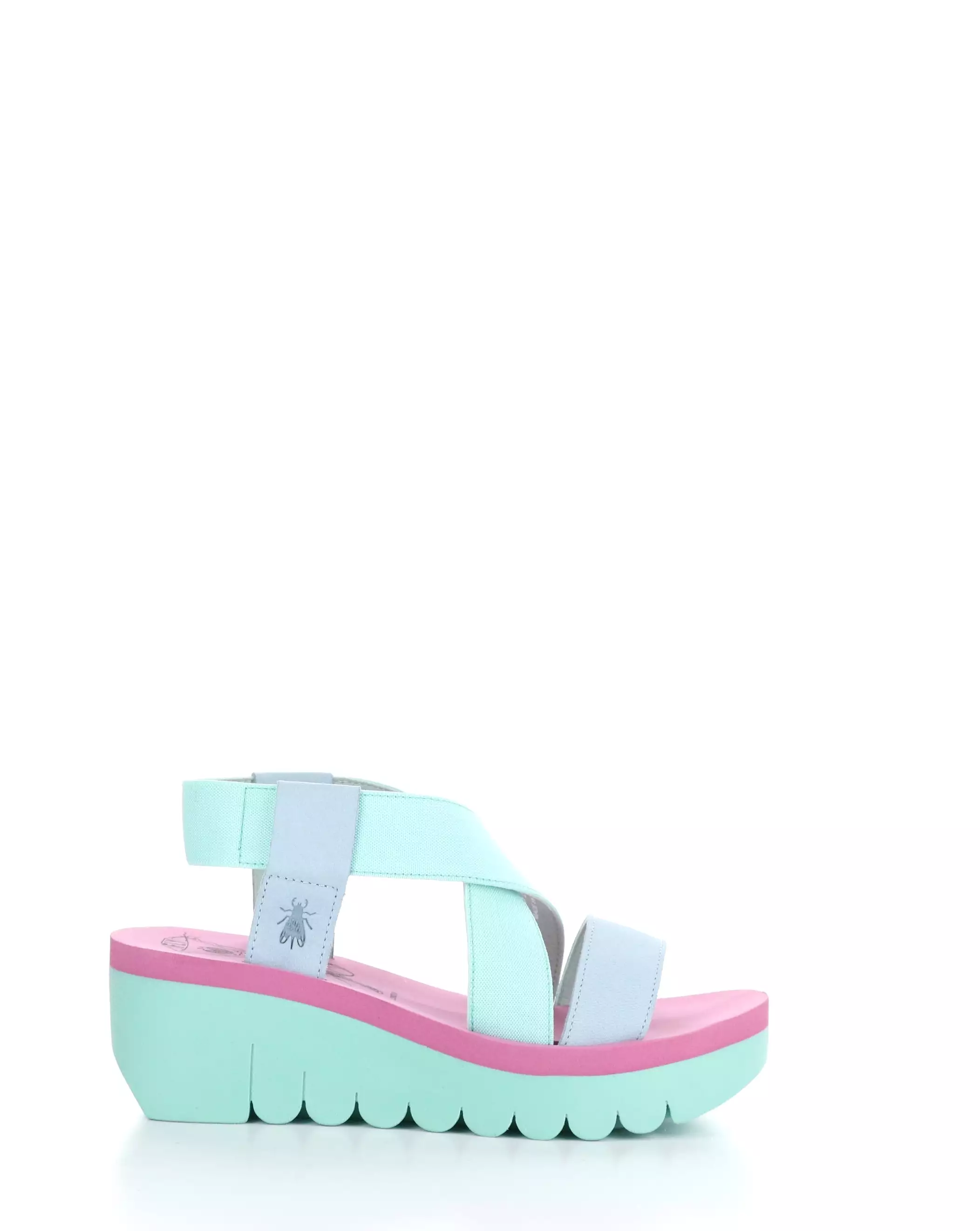 YABI922FLY 008 SKY BLUE/MINT/LILAC Round Toe Sandals