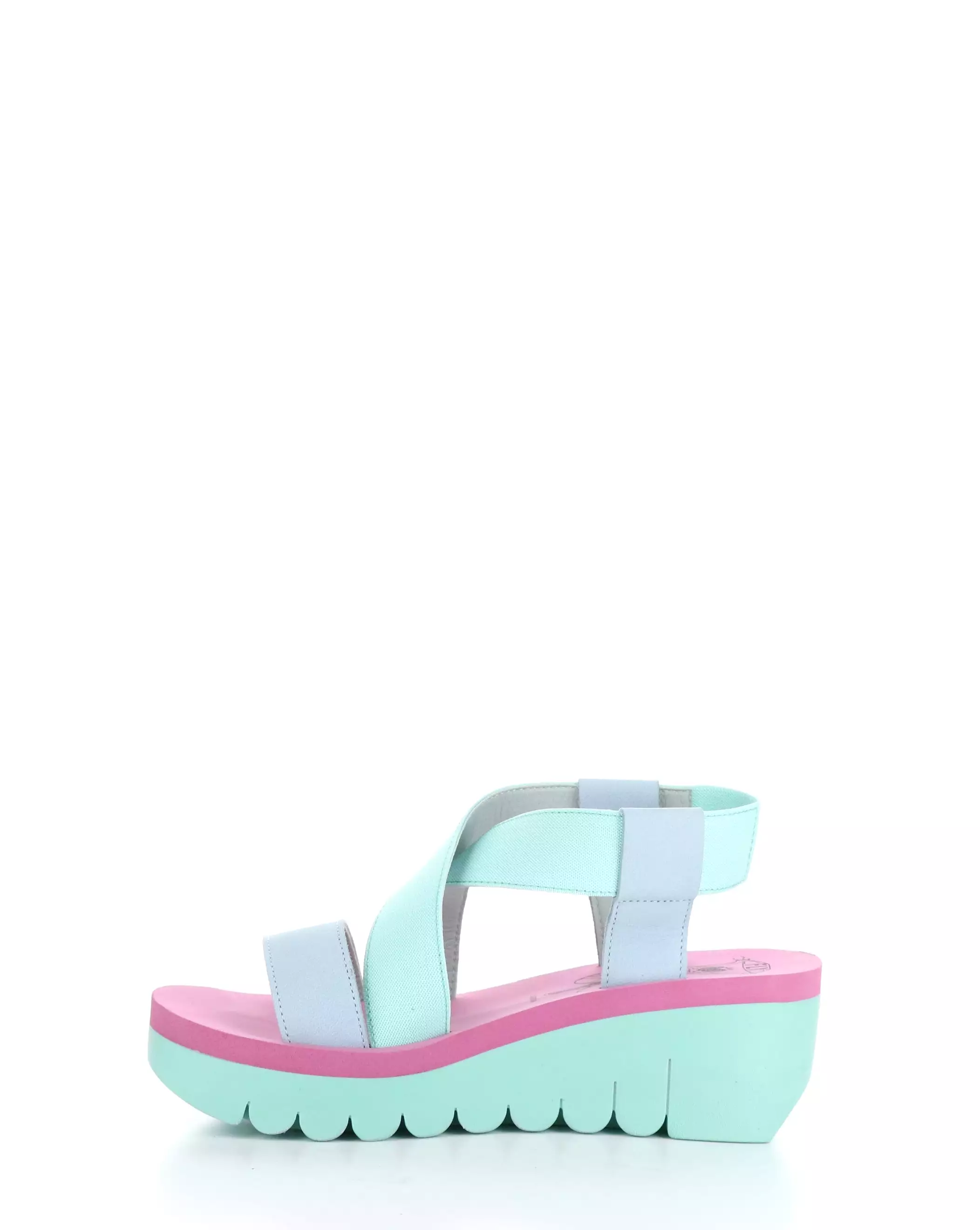 YABI922FLY 008 SKY BLUE/MINT/LILAC Round Toe Sandals