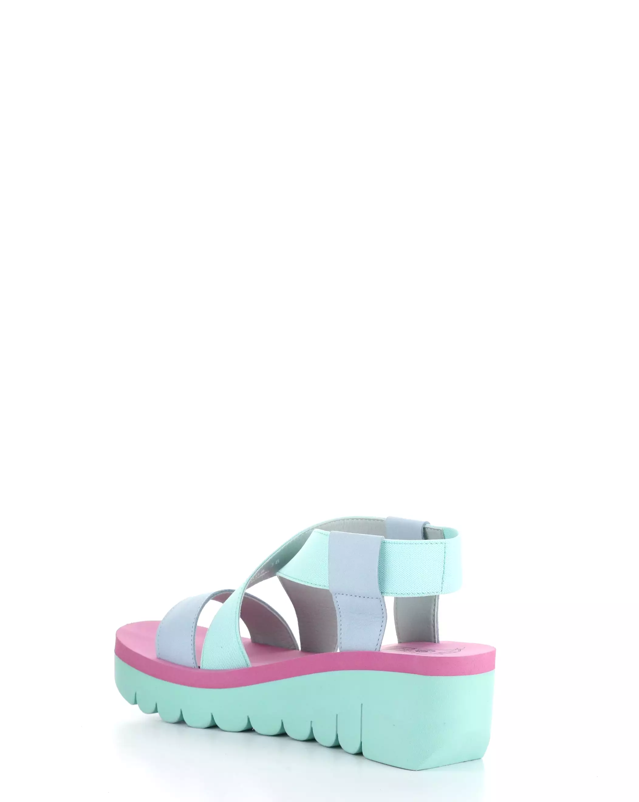 YABI922FLY 008 SKY BLUE/MINT/LILAC Round Toe Sandals